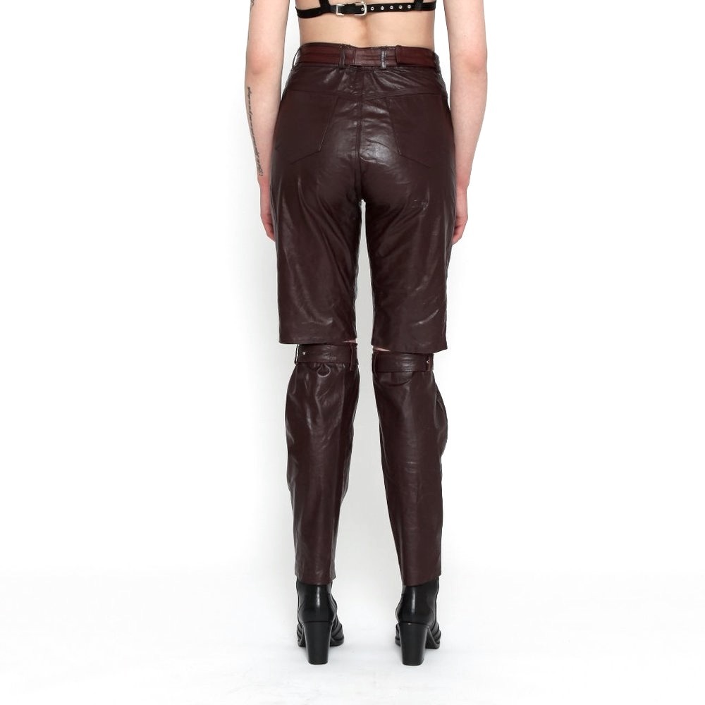 ✖️SOLD✖️Reworked Vtg Leather Pants, 2-Piece - Picture 3 of 16